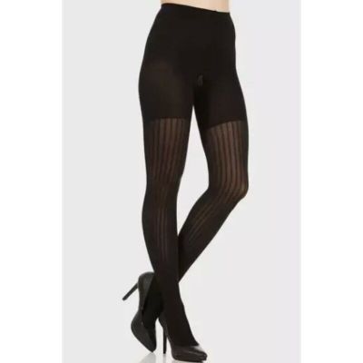 Spanx Women's Star Power Center Stage Ribbed Row Shaping Tights Size F Black NWT